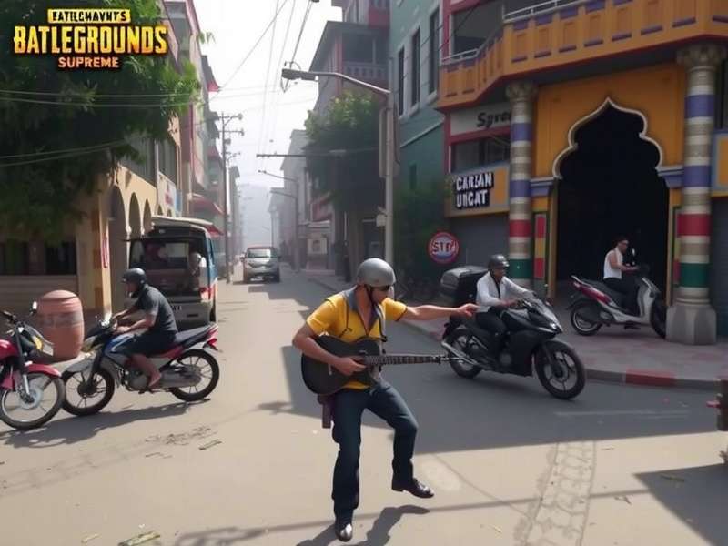 PUBG India Supreme - Intense Gameplay Action PUBG India Supreme gameplay showing players in combat in an Indian street setting